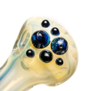 Shop Orian - Honeycomb Spoon Pipe - Silver Fume w/ Blue Accents in australian