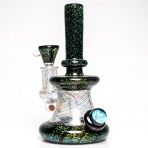 Shop Crux Glass - Banger Hanger - Green Dichro w/ Rainbow Retti in australian