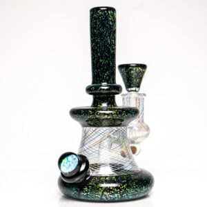 Shop Crux Glass - Banger Hanger - Green Dichro w/ Rainbow Retti in australian