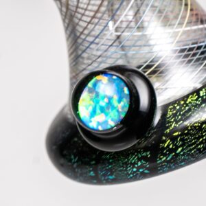 Shop Crux Glass - Banger Hanger - Green Dichro w/ Rainbow Retti in australian