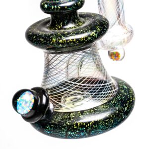 Shop Crux Glass - Banger Hanger - Green Dichro w/ Rainbow Retti in australian