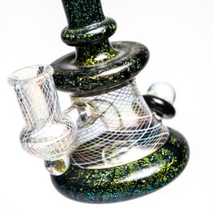 Shop Crux Glass - Banger Hanger - Green Dichro w/ Rainbow Retti in australian