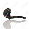 Shop Sand- Blasted Black Sherlock W/ Mushroom Botanical Motif by Sarita Glass in australian