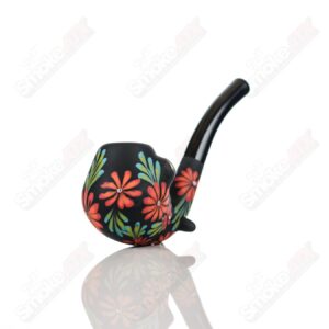 Shop Sand-blasted Black Sherlock W/ Red Flowers by Sarita Glass in australian