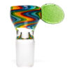 Shop K2 Glass - Worked Snap Slide - 14mm - Rainbow Wag w/ Green Stardust Handle #1 in australian