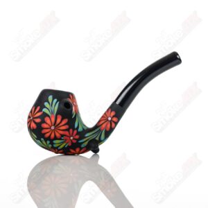 Shop Sand-blasted Black Sherlock W/ Red Flowers by Sarita Glass in australian