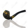 Shop Sand-blasted Black Sherlock W/ Yellow Flowers by Sarita Glass in australian