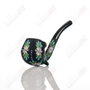 Shop Sandb-lasted Black Sherlock W/ Purple Flowers by Sarita Glass in australian