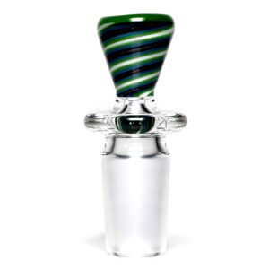 Shop Aaron Vigil - Worked Martini Slide - 18mm - Green, White & Agua w/ Green Lip in australian