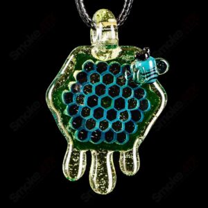 Shop 2" Honeycomb Drip Pendant (Teal/UV Green+Yellow) Joe P Glass in australian