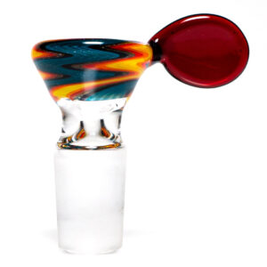 Shop K2 Glass - Worked Snap Slide - 14mm - Fire & Water Wag w/ Red Elvis Handle in australian