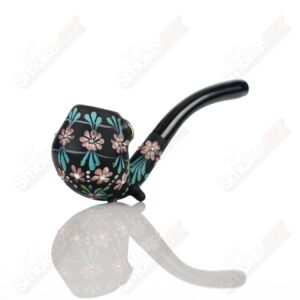 Shop Sand-blasted Black Sherlock W/ Purple Flowers by Sarita Glass in australian