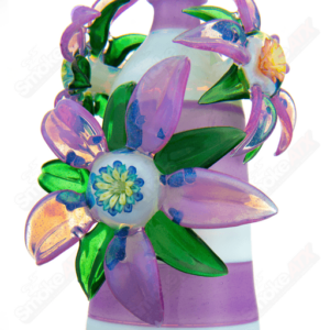 Shop White & Purple Habitat X Kimmo Glass Flower Rig in australian