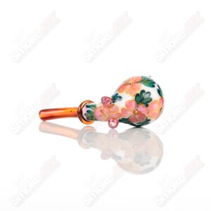 Shop White Sherlock W/ Peach & Pink Flowers by Sarita Glass in australian