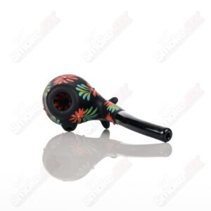 Shop Sand-blasted Black Sherlock W/ Red Flowers by Sarita Glass in australian
