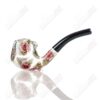 Shop Clear Dichro Glass Sherlock W/ Pink Flowers by Sarita Glass in australian