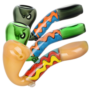 Shop Groovy Waves Glass Sherlock Pipe | 4" | Colors Vary in australian