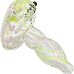 Shop LA Pipes Green Slyme and Bubble Gum Twist Hammer Pipe in australian