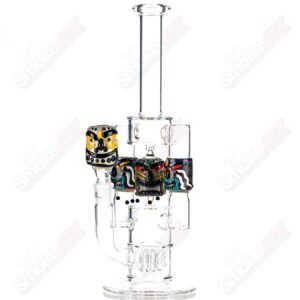 Shop Spinning Tiki Head Scientific Tube by Carsten Carlile & Dirty Rico Glass in australian