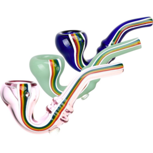 Shop Striped Glass Sherlock Pipe | 5" | Assorted Colors | 10ct Bundle in australian