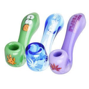 Shop Puff Puff Pass 4" Glass Sherlock Pipe - Hemp Strain Design in australian