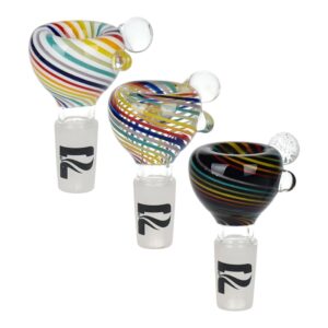 Shop Pulsar Rainbow Candy Swirl No-Roll Herb Slide - 14mm M / 9ct in australian