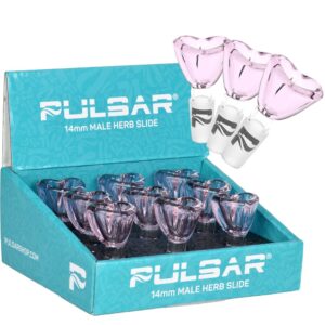 Shop Pulsar Heart-Shaped Bowl Herb Slide - 14mm M / Pink 9ct in australian