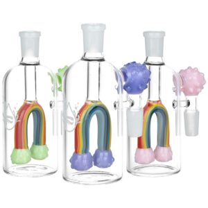 Shop Pulsar Rainbow Connection Glass Ash Catcher - 5" / 14mm M / 90D / Colors Vary in australian