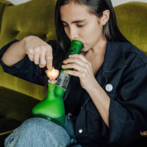 Shop Bud Fluoro Tree Percolator Bong 28cm - Green in australian