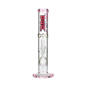 Shop Bud Straight Tube Matrix Percolator Bong 35cm - Pink in australian