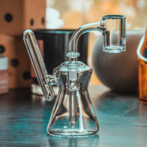 Shop GRAV Hourglass Pocket Bubbler Bong 12cm - Smoke in australian