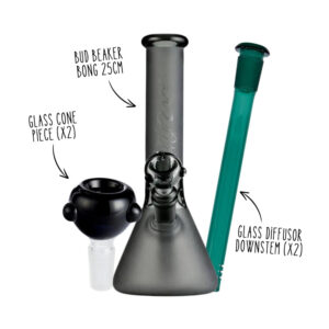 Shop Matte Black Bud Beaker Bong Bundle - Small in australian