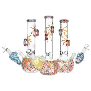 Shop Octopus Frit Bubble Base Water Pipe W/ Ash Catcher - 14mm F 10" in australian