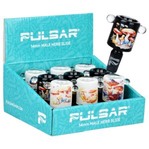 Shop Pulsar Inside Print Shrooms Herb Slide - 14mm M / 9ct in australian